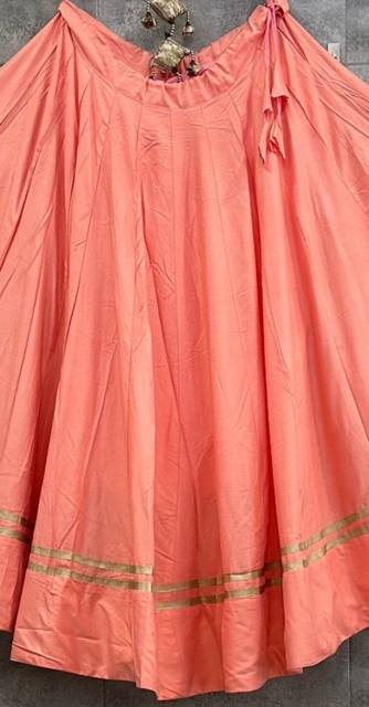 Flared Peach Rayon Skirt