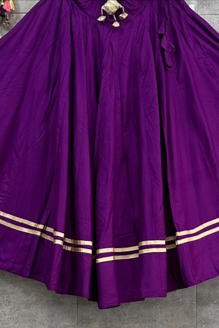 Flared Purple Cotton Skirt