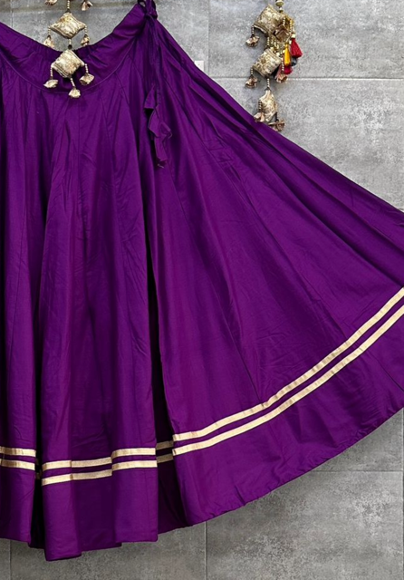 Flared Purple Cotton Skirt