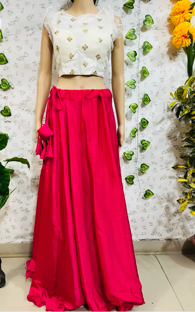Flared Fuchsia Chiffon Kerry Skirt Set