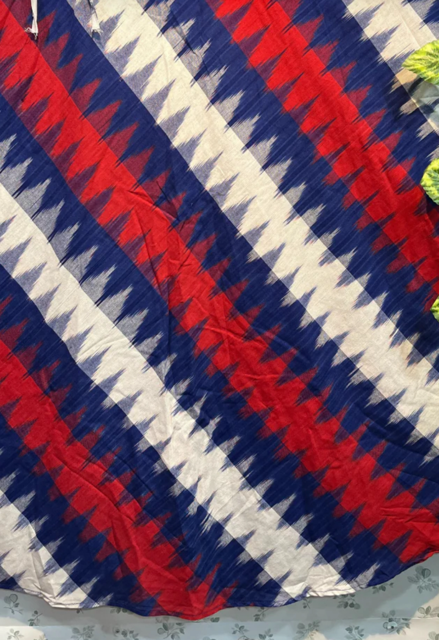 Ikat Cotton Blue white Skirt