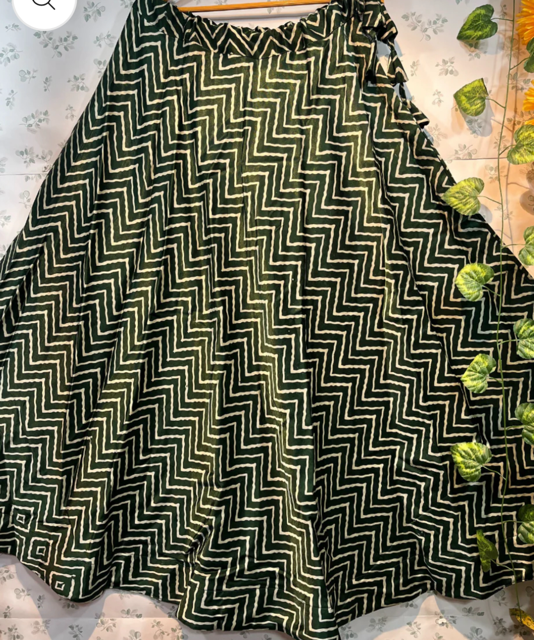 Green Mashru Silk Skirt