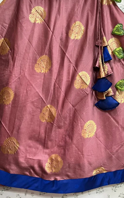 Handcrafted Silk Onion Pink Caro Skirt