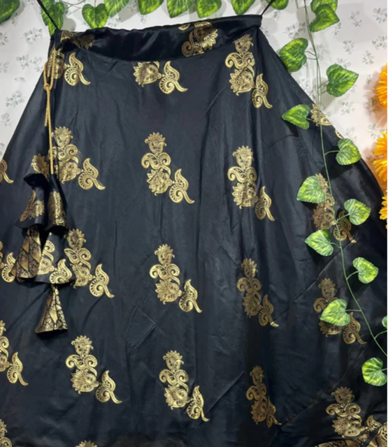 Handcrafted Silk Black Rakhi Skirt
