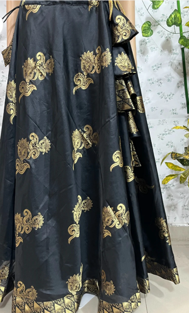 Handcrafted Silk Black Rakhi Skirt