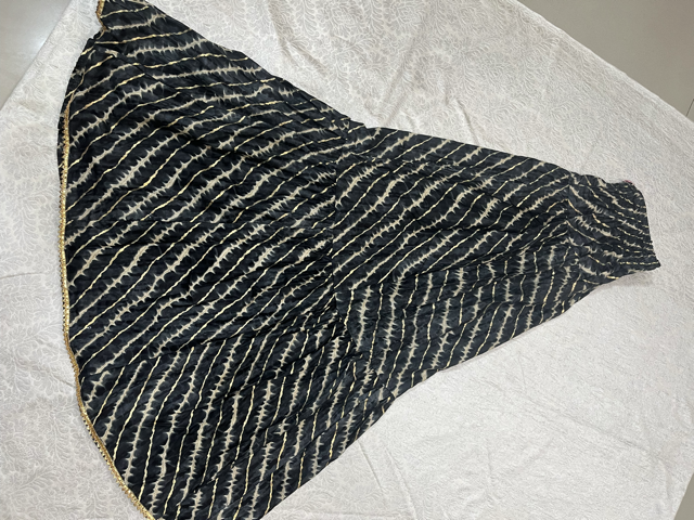 Black Rayon Leher Skirt