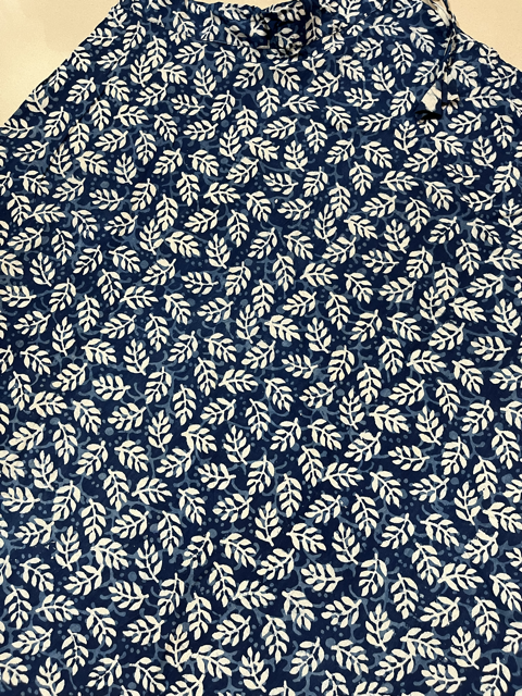Ajrakh Indigo Block Print Cotton Skirt