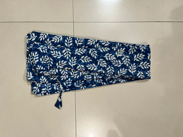 Ajrakh Indigo Block Print Cotton Skirt