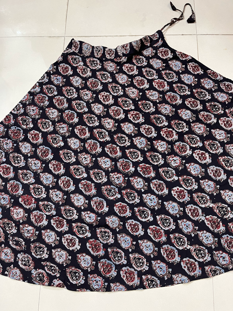 Ajrakh Block Print Cotton Skirt