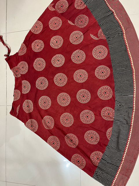 Ajrakh Block Print Cotton Skirt