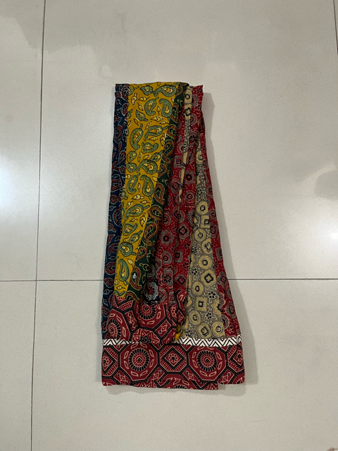 Ajrakh Multicolor Cotton Panel Skirt