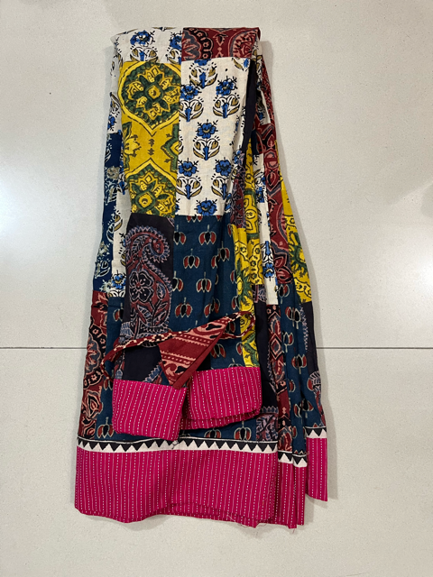 Ajrakh Multipatch Cotton Skirt