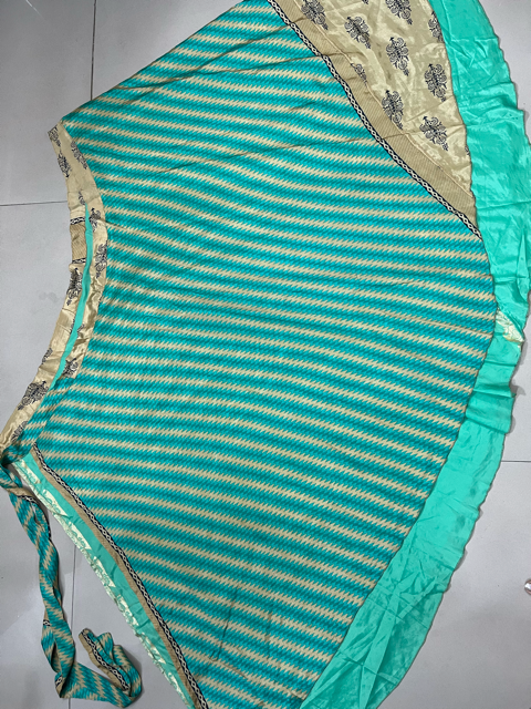 Bohemian Turquoise Wrap Silk Skirt