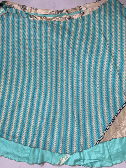 Bohemian Turquoise Wrap Silk Skirt
