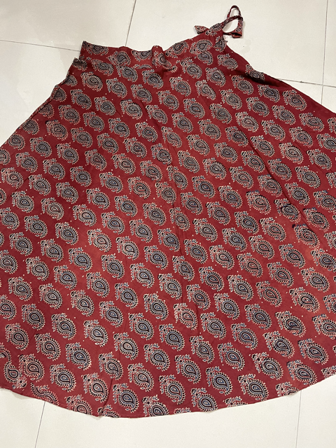 Ajrakh Block Print Cotton Skirt