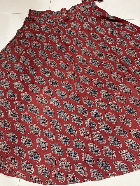 Ajrakh Bloc Print Cotton Skirt