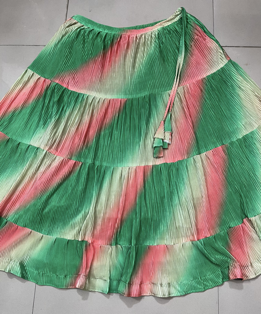 Multicolor Jhilmil Lycra Indian Skirt