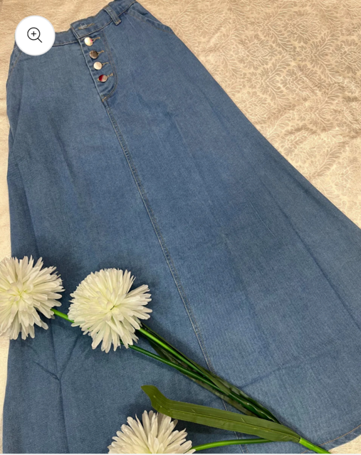 Denim Light Blue Long Skirt