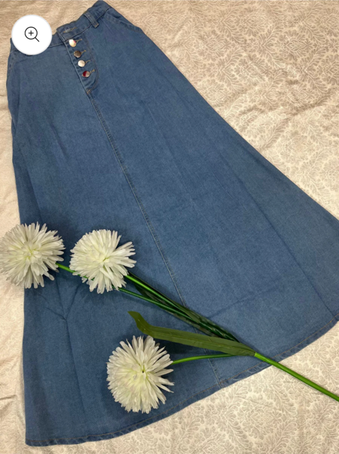 Denim Light Blue Long Skirt