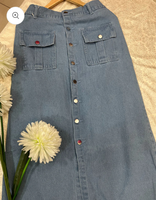 Denim Light Blue Long Skirt