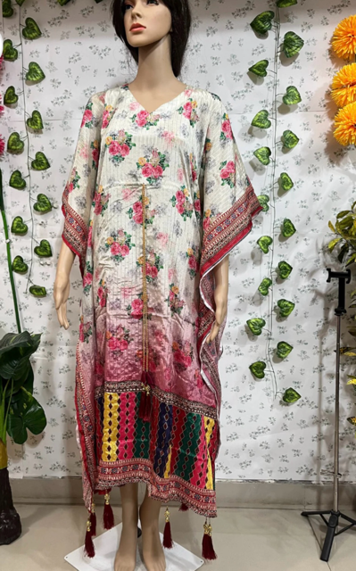 Digital Print Silk Kaftan