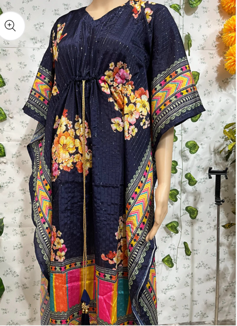 Digital Print Silk Kaftan