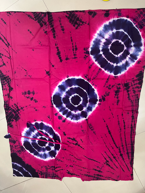 Block Print Cotton Fuchsia Kaftan