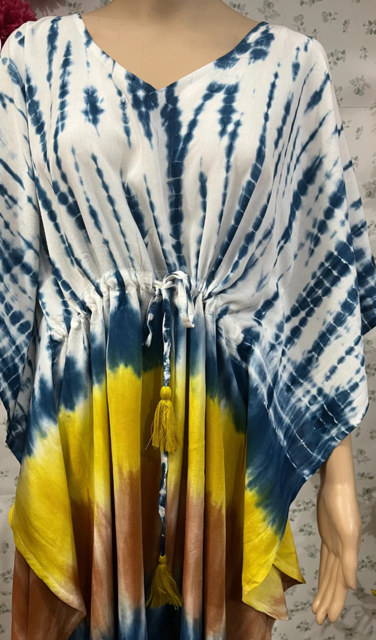 Tie Die Rayon Kurti Kaftan