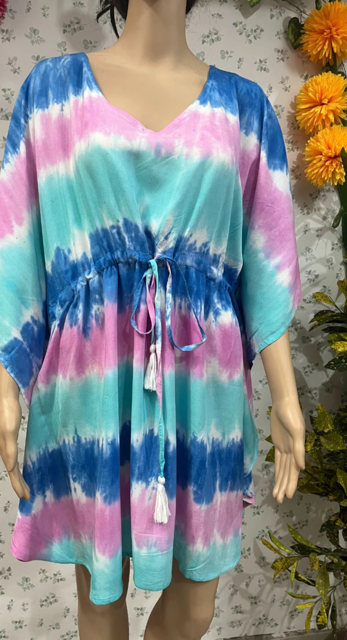 Tie Die Rayon Kurti Kaftan