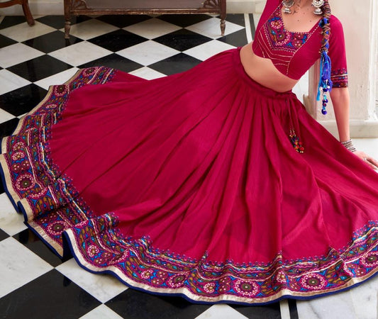 Tussar Silk Tarisha Fuchsia Pink Festive Lehenga Choli
