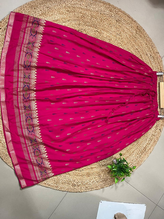 Rayon Fuchsia Purnima Indian Skirt