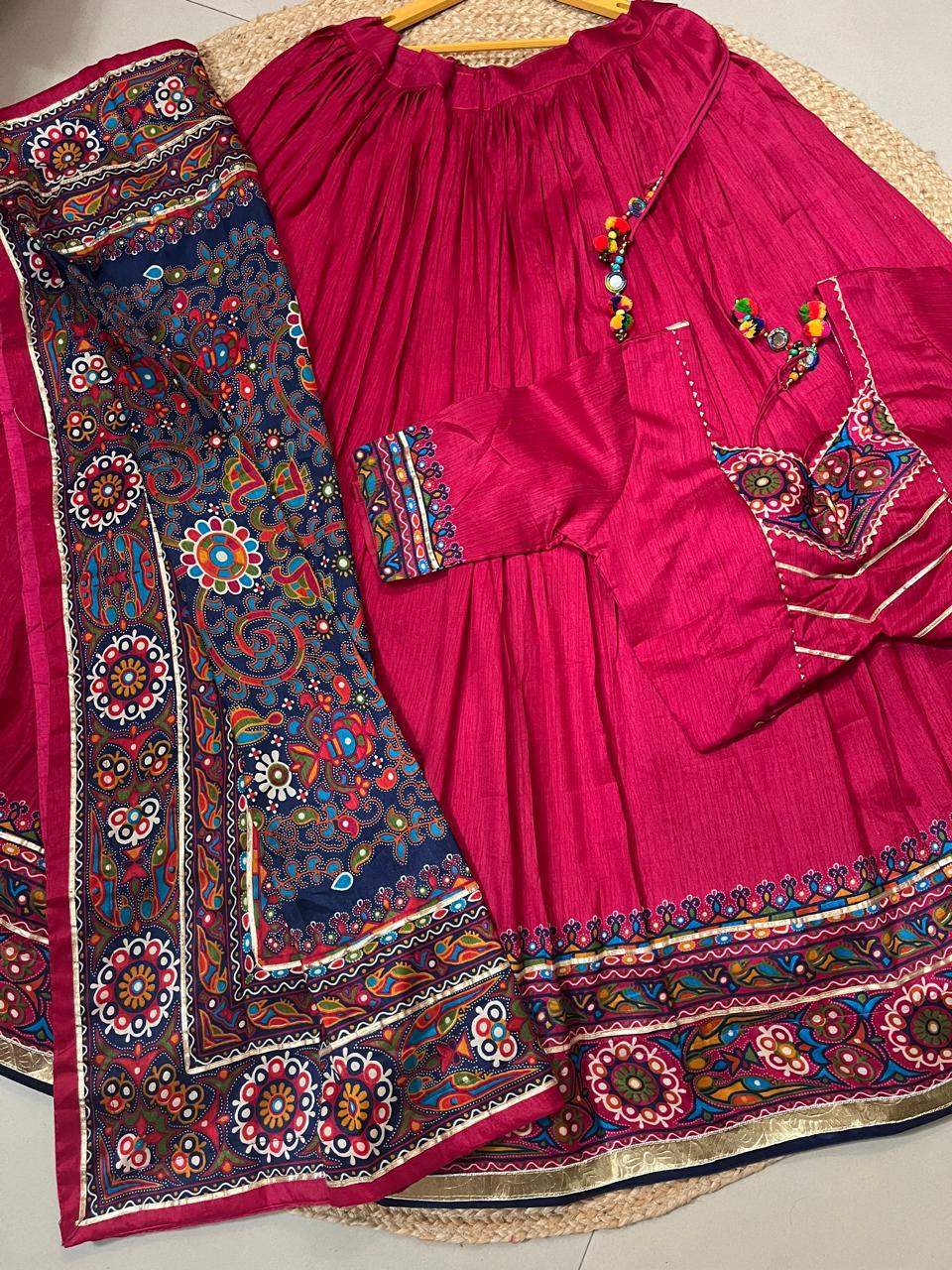 Tussar Silk Tarisha Fuchsia Pink Festive Lehenga Choli