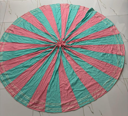 Blue Pink Rayon Ghagra Indian Skirt