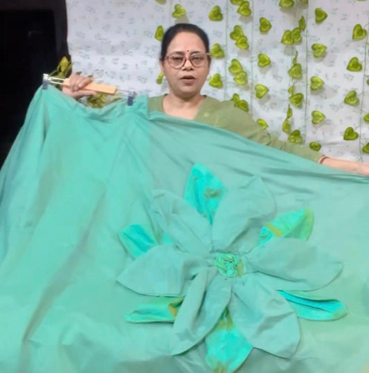 Chanderi Silk Turquoise Rashi Festive Lehenga