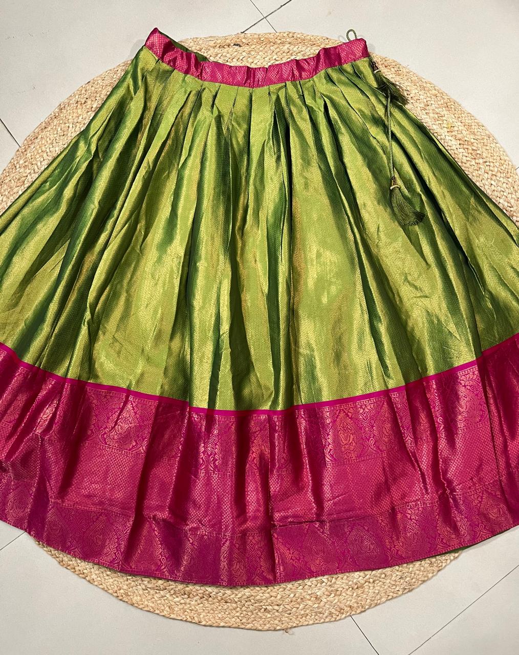 Green Fuchsia Kanjivaram Pali Wedding Lehenga