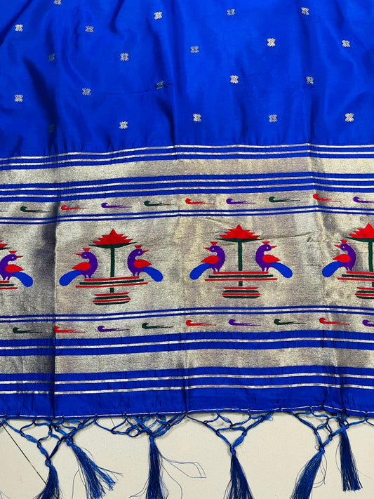 Royal Blue Paithani Silk Rani Sa Kaftan