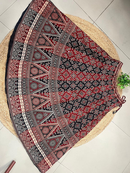 Mashru Silk Manika Panel Indian Skirt