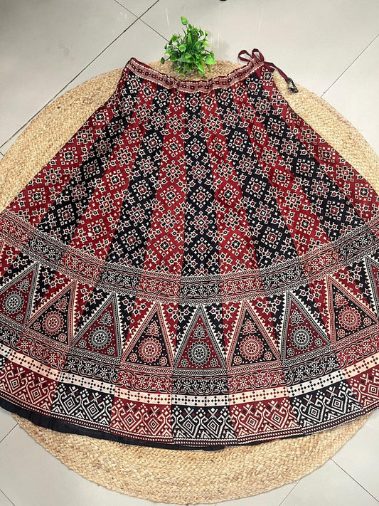 Mashru Silk Manika Panel Indian Skirt