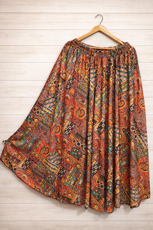 Multicolour Lycra Printed Anaya Indian Skirt