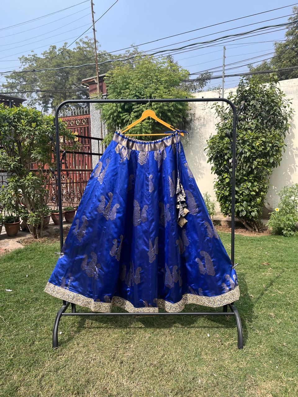 Royal Blue Silk Roohi Indian Skirt