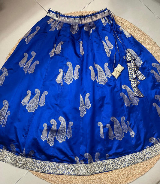 Royal Blue Silk Roohi Indian Skirt