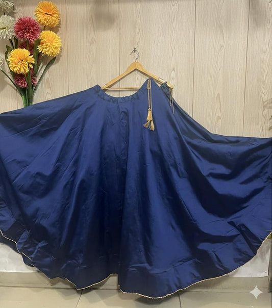 Flared Blue Vamika Silk Indian Skirt