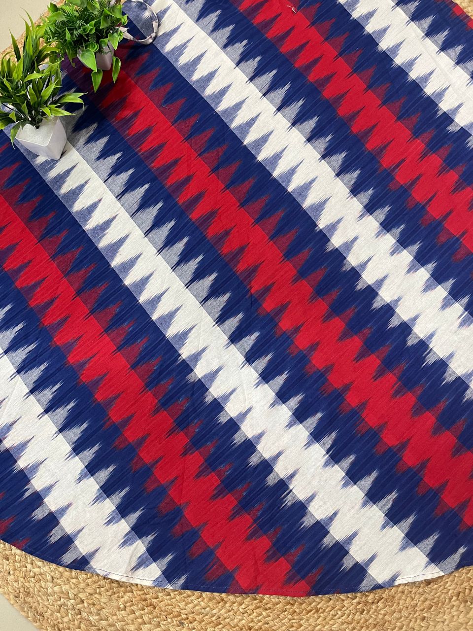 Ikkat Blue Romy Cotton Indian Skirt