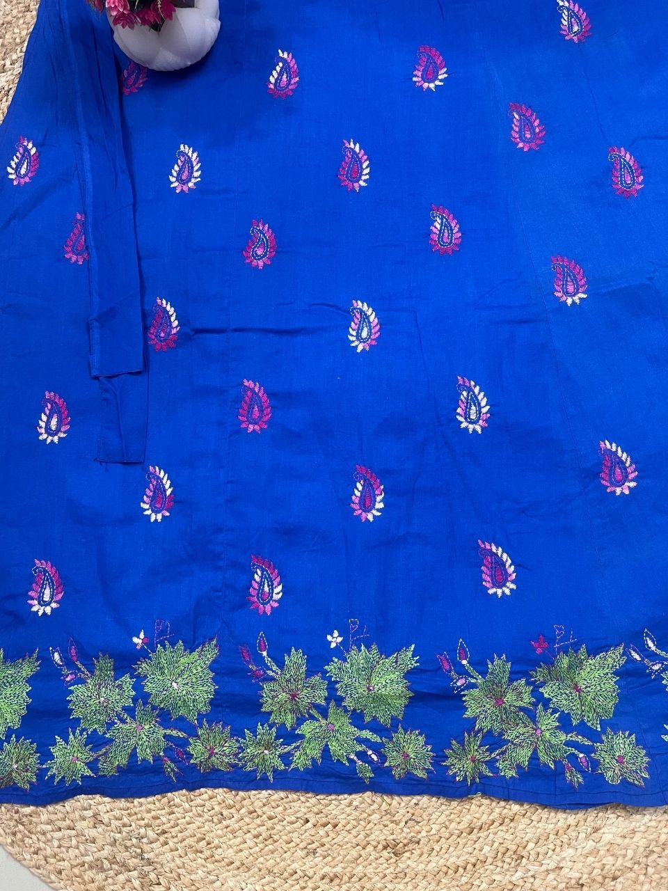 Kantha Blue Keshvi Wrap Indian Skirt