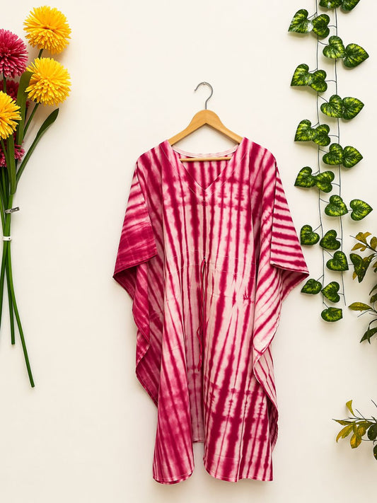 Tie Dye Cotton Fuchsia Suhani Kaftan