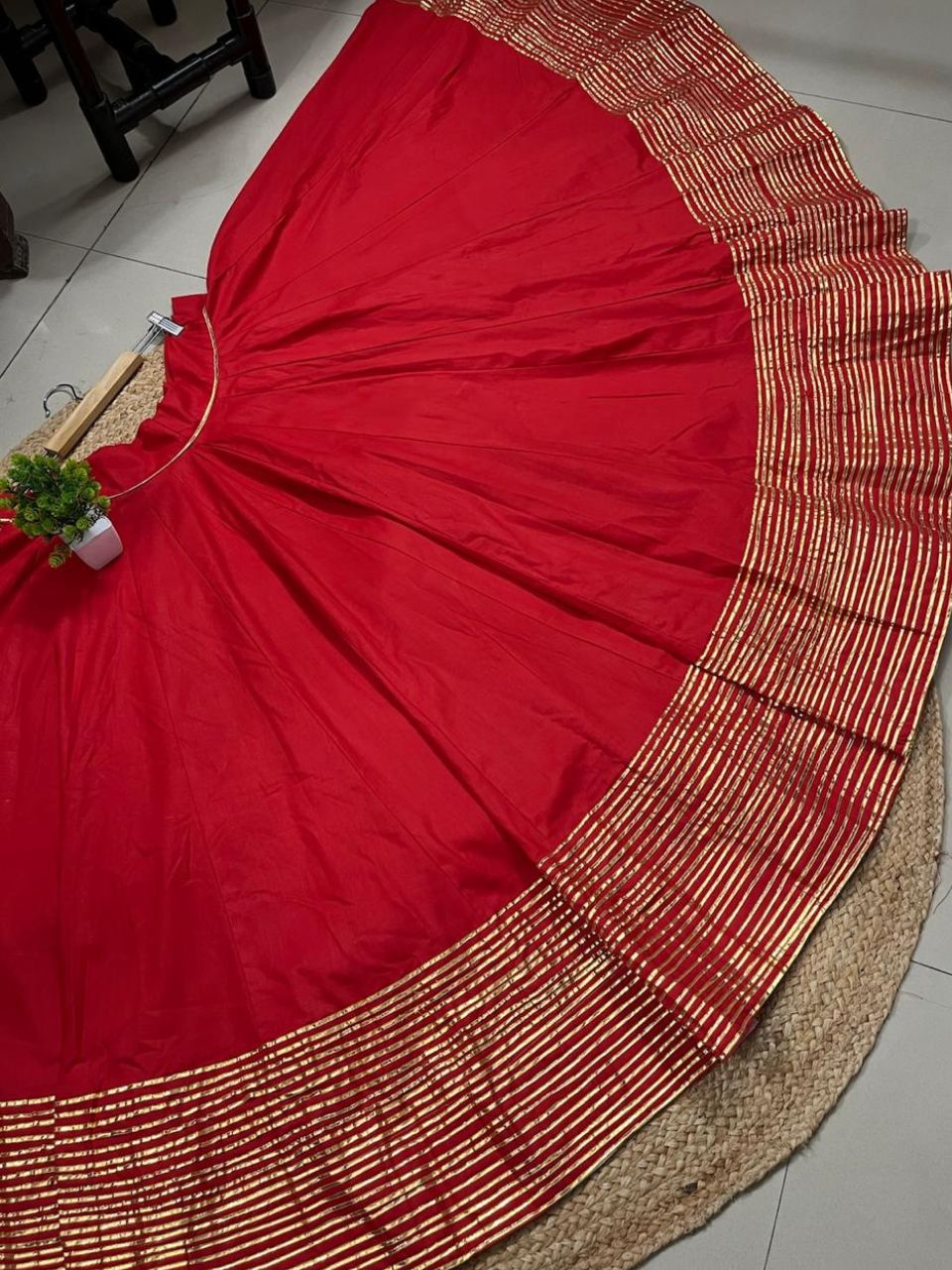Garba Red Raunika Cotton Skirt