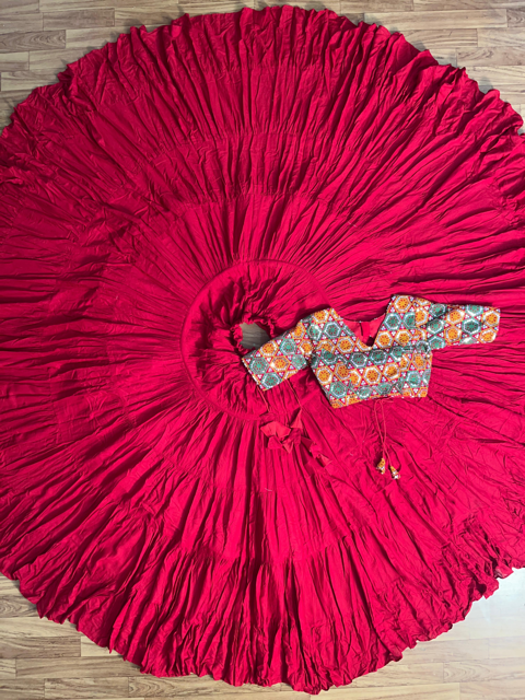 Garba Maroon Mauni Rayon  Lehenga