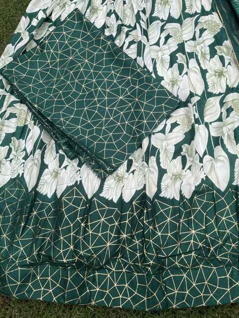 Tussar Silk Green Varsha Lehenga