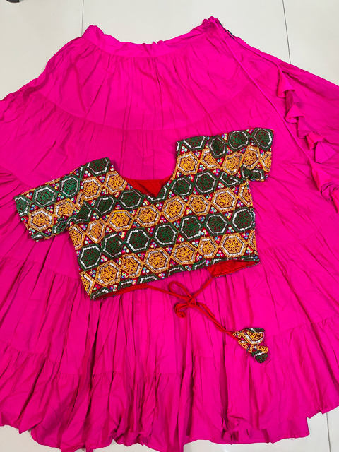 Garba Fuchsia Priya Rayon Lehenga