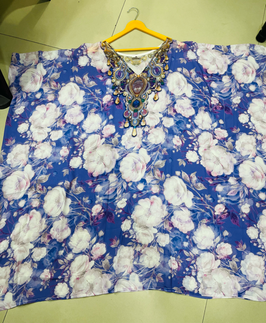 Purple and white  Kurti Kaftan